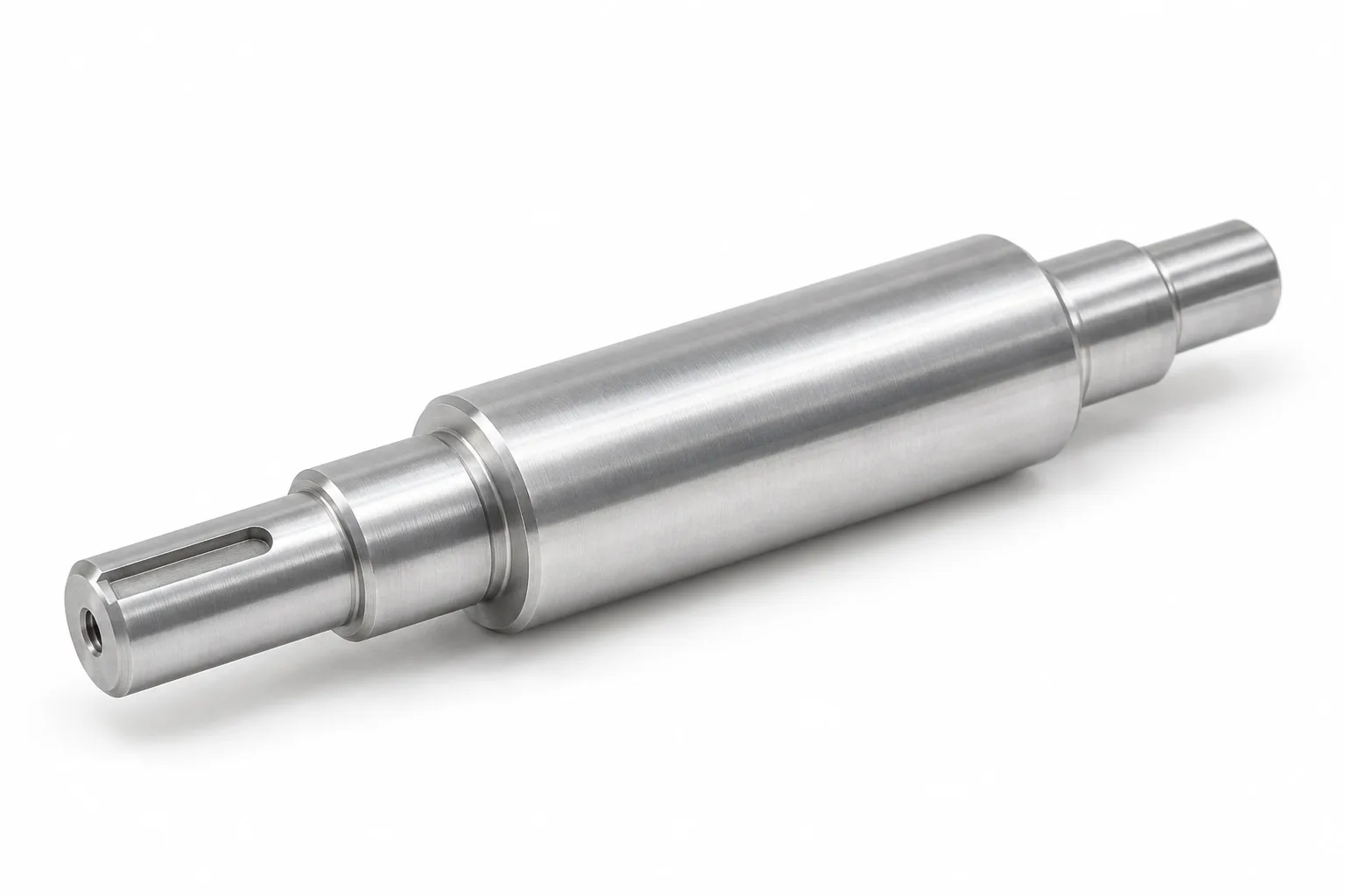 Lightweight Motor Shafts with machined functional surfaces on white