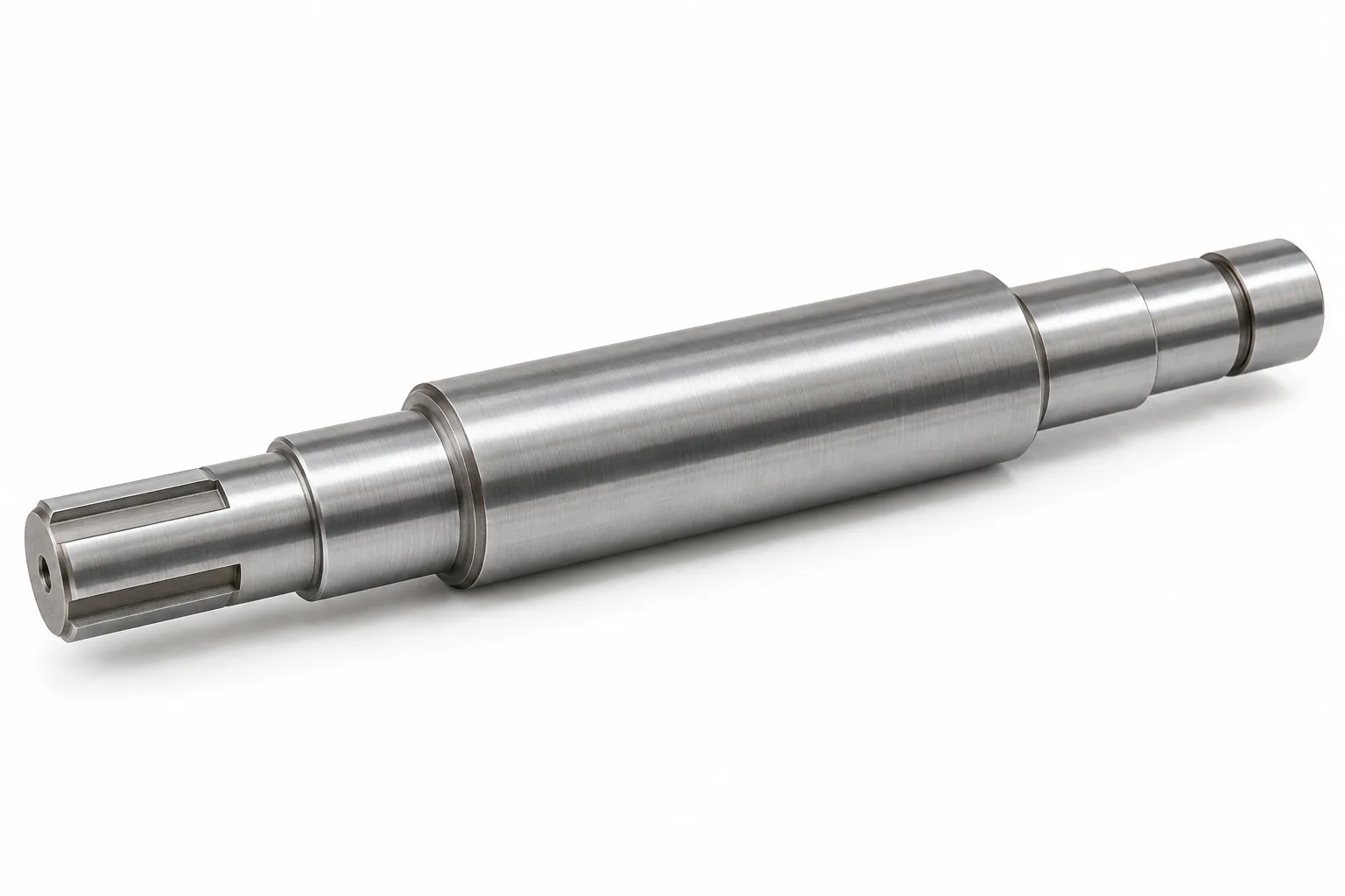 Carbon Steel Motor Shafts with drawing-specific machined geometry on white