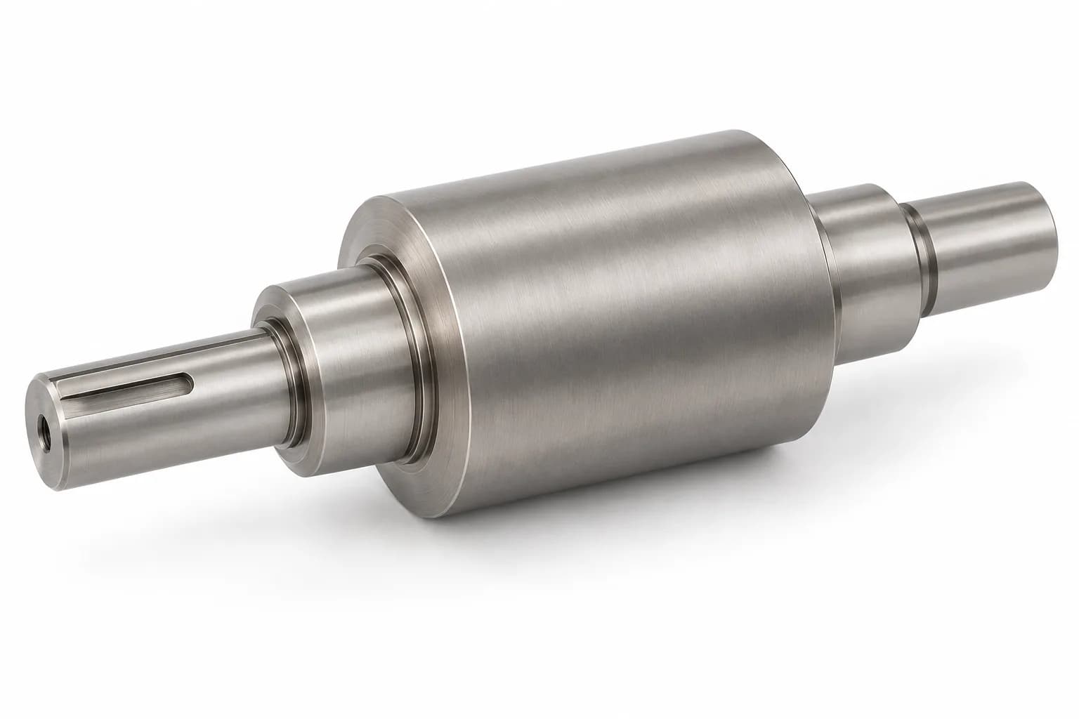 Titanium Motor Shafts with finished functional geometry on white