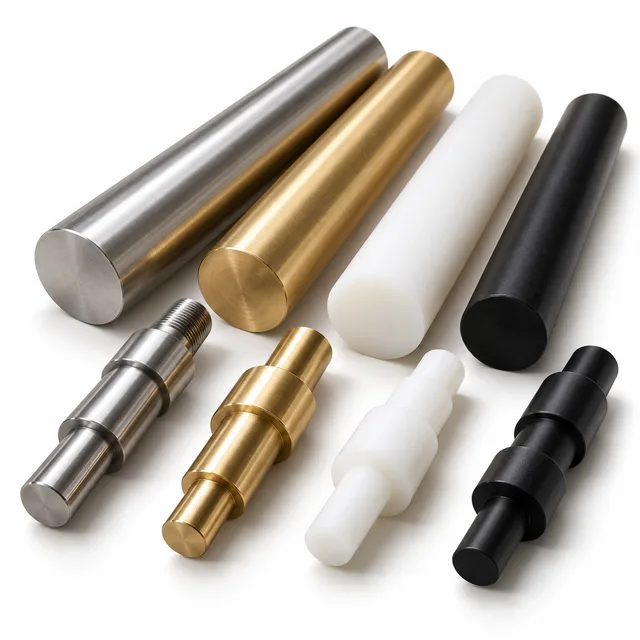 Metal and engineering plastic rods and custom shaft components