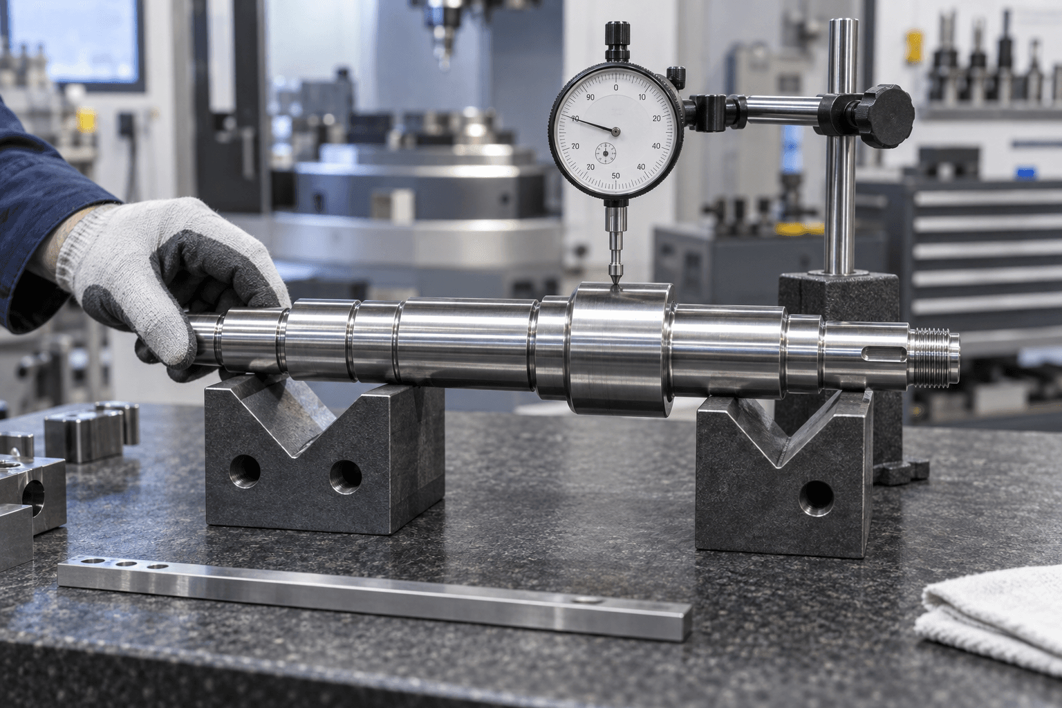 Runout inspection across precision stepped shaft diameters