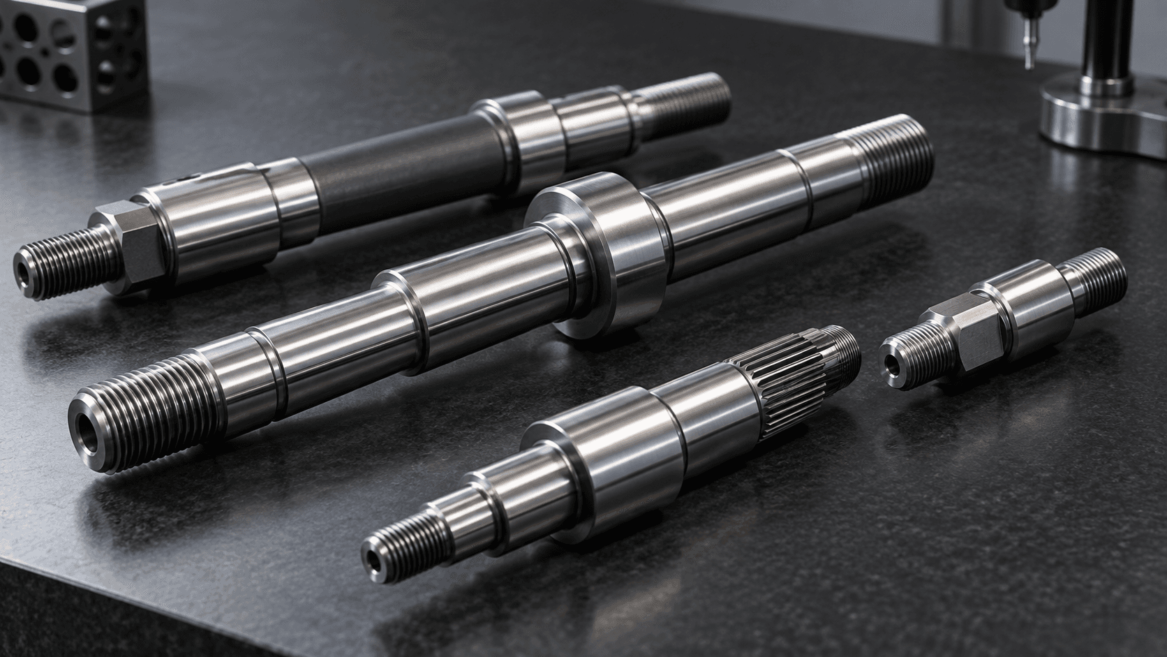 OEM custom threaded shafts ready for inspection