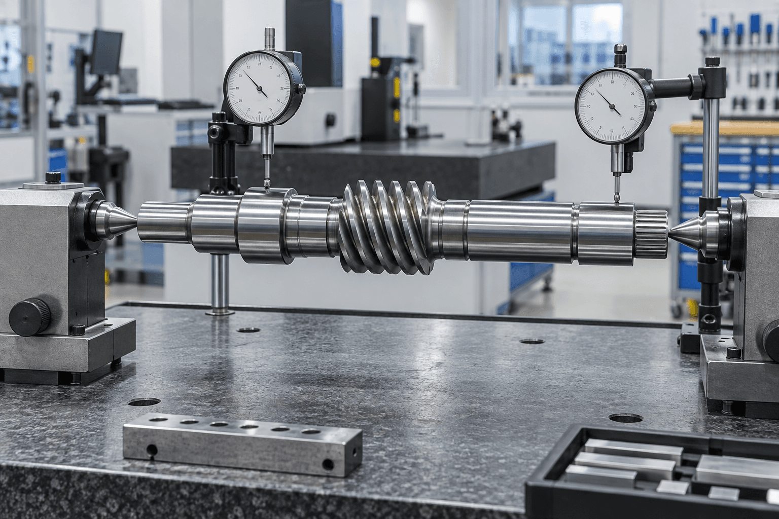 Worm shaft profile to bearing journal runout inspection