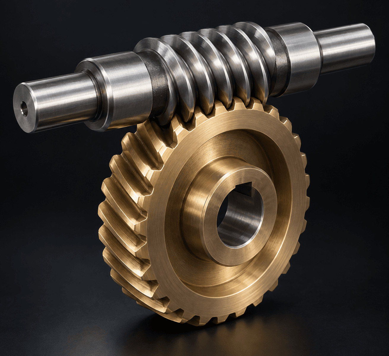 Worm shaft and worm wheel gear pair