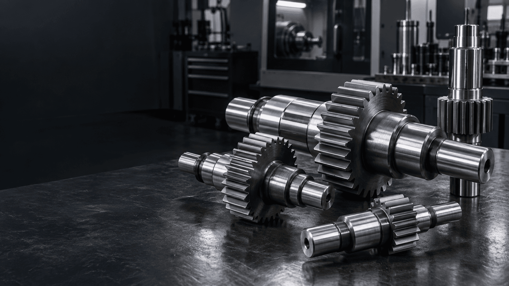 Custom gear shafts and pinion shafts manufactured by Topshaft