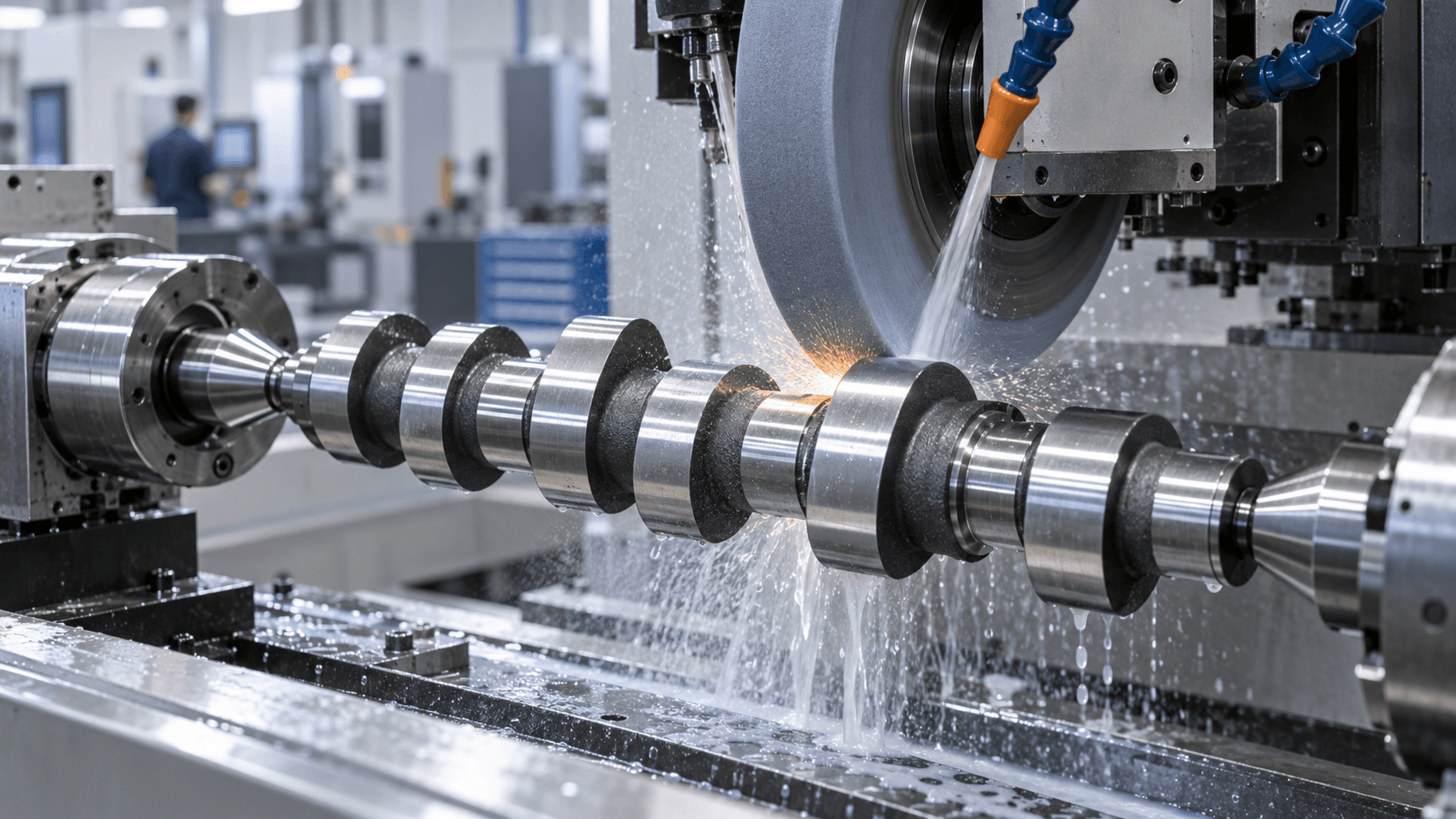 Precision CNC camshaft lobe grinding