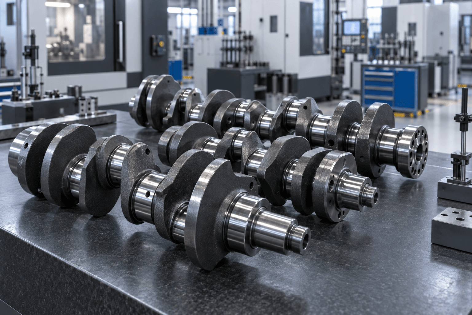 Finished OEM custom crankshafts ready for inspection