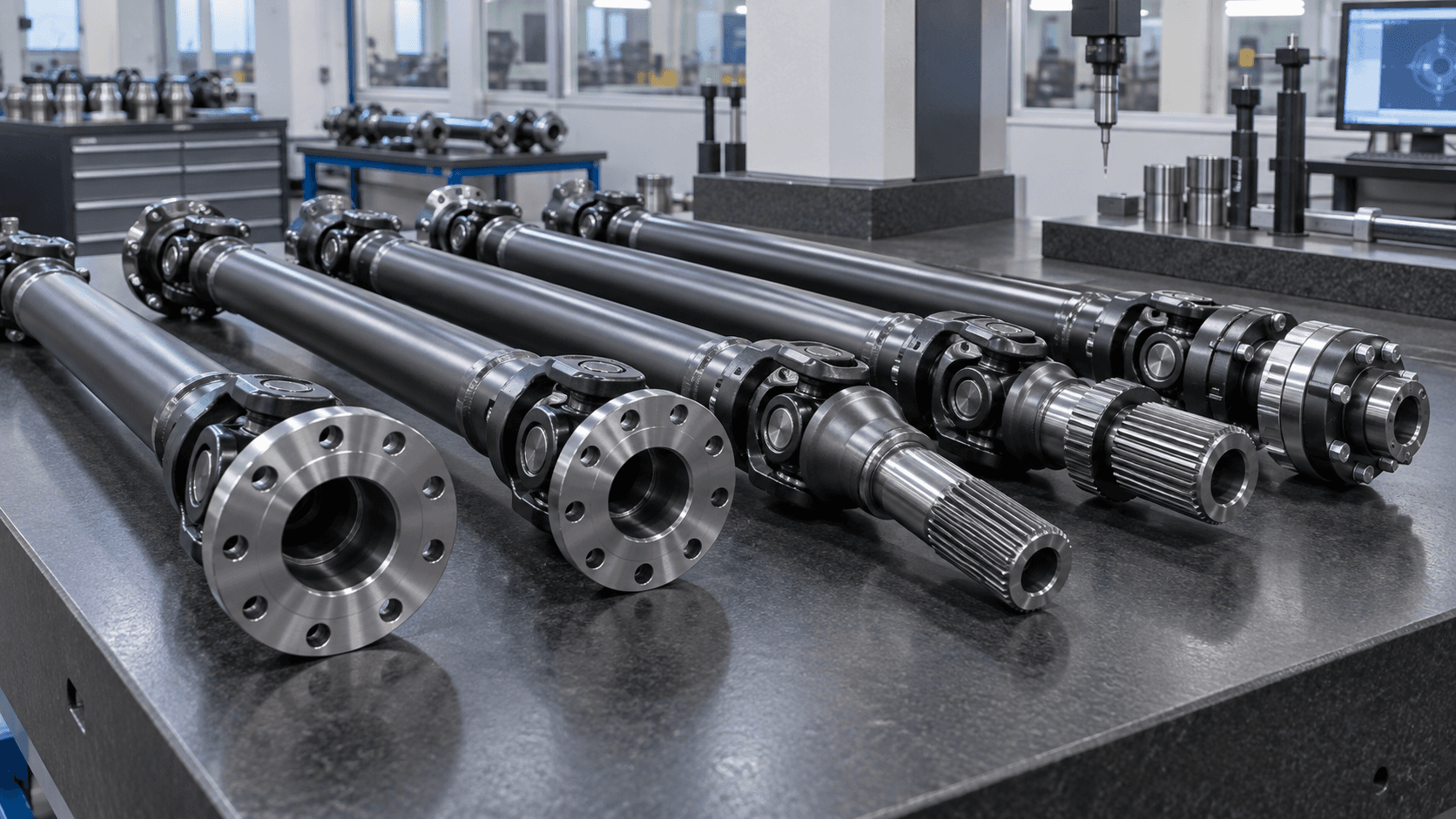 Custom OEM drive shafts ready for inspection