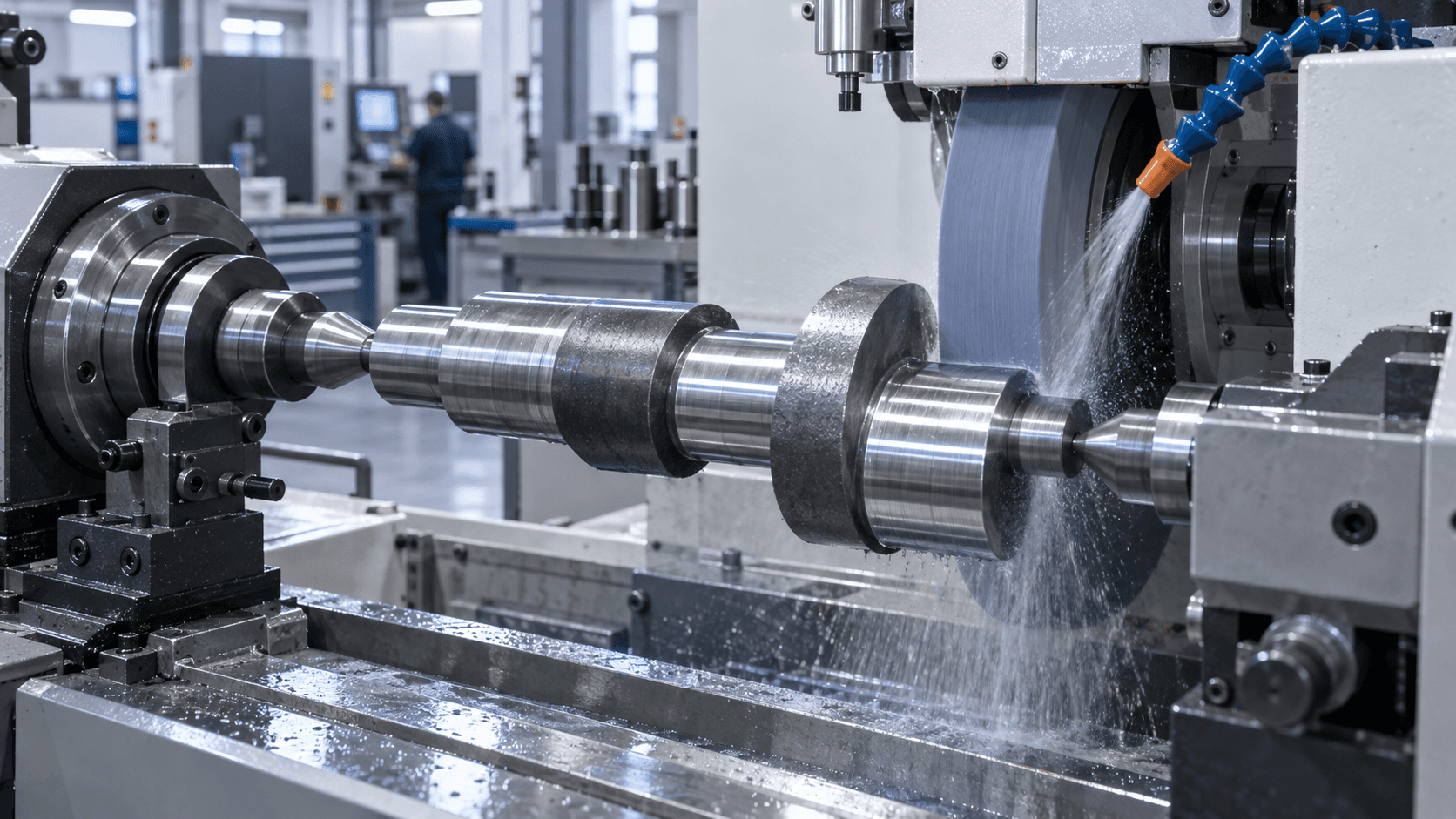 Precision eccentric shaft journal grinding