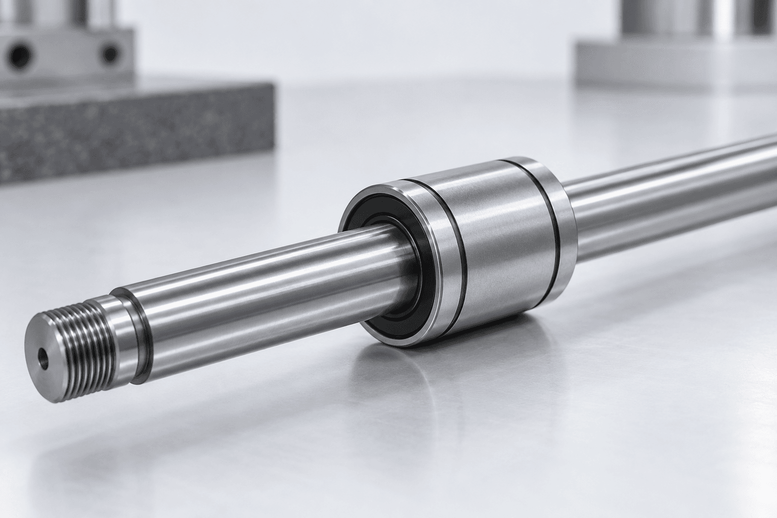 Linear bearing moving on precision linear motion shaft