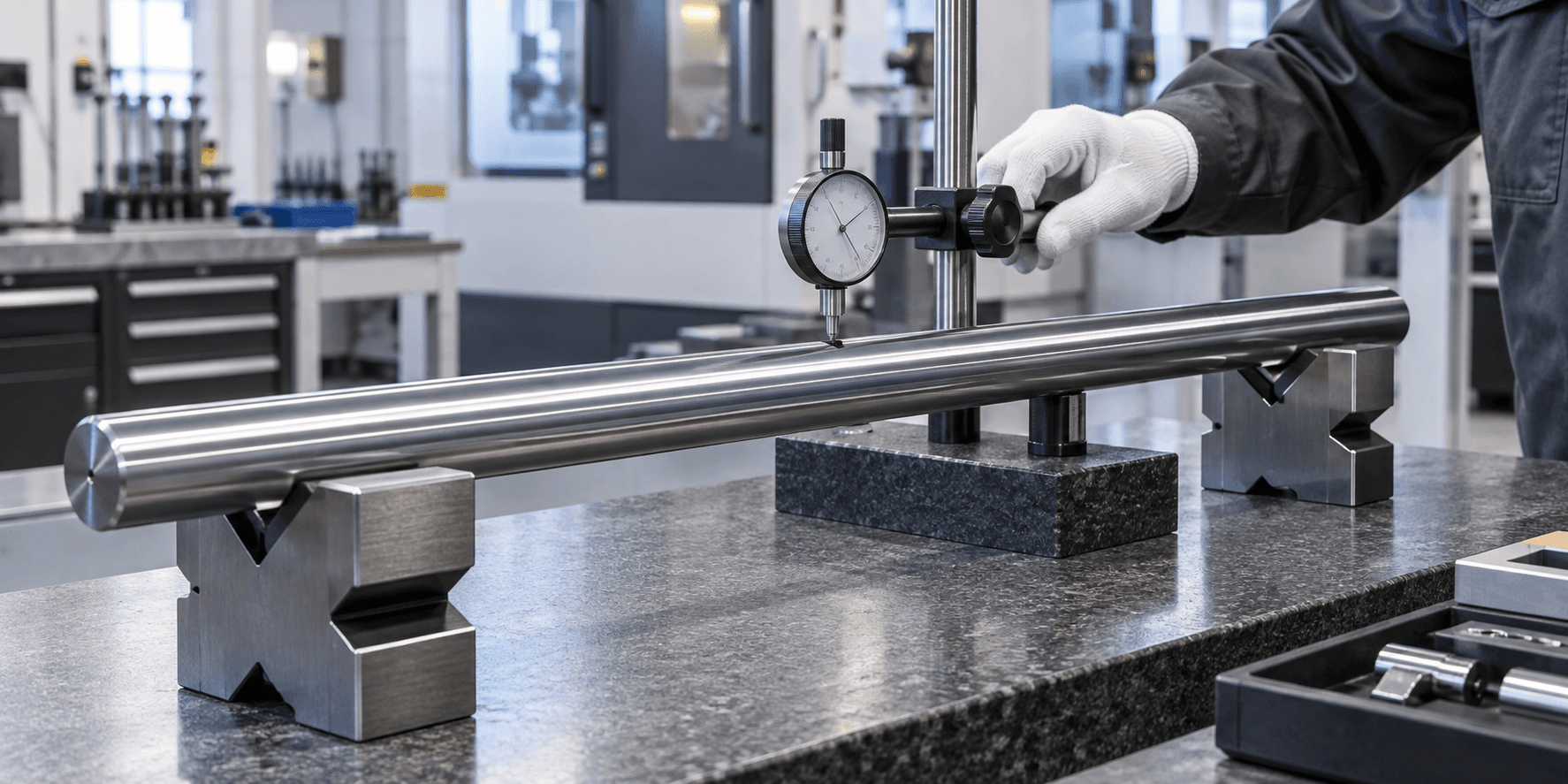 Linear motion shaft straightness inspection