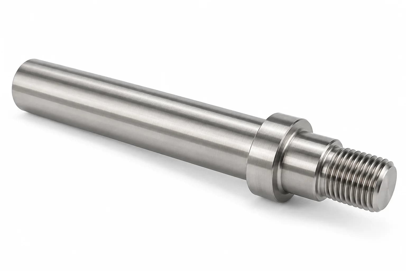 Threaded Inconel Shafts: silver finished shaft geometry on a white background