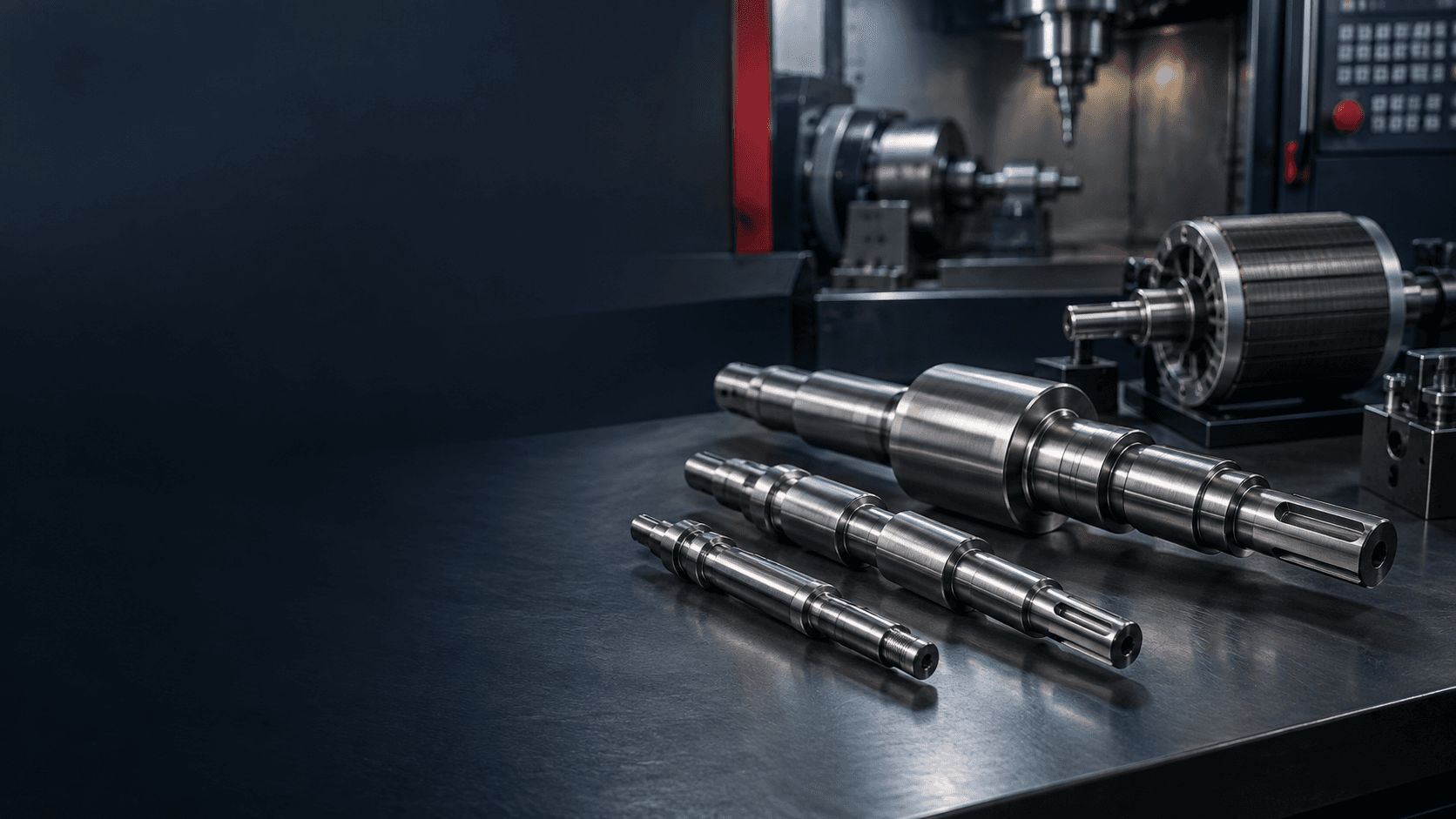 Precision electric motor shafts and rotor shafts