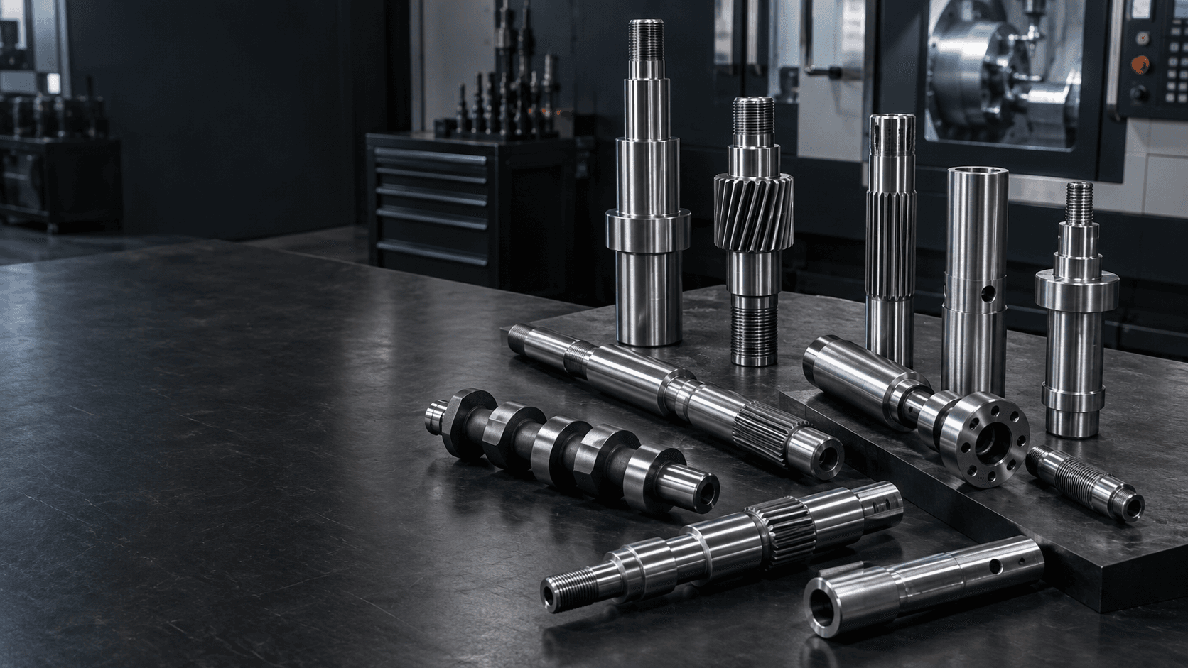 Collection of custom precision shafts for industrial OEMs
