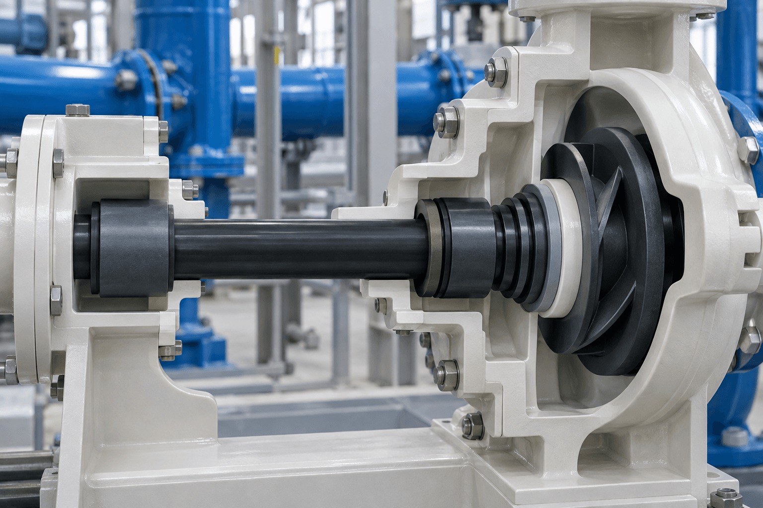Silicon carbide ceramic shaft for chemical pump
