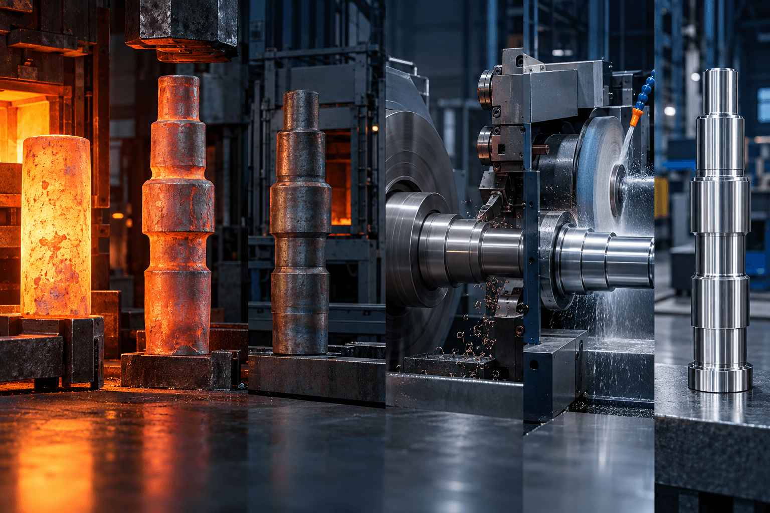 Forged shaft manufacturing route from billet to finished precision shaft