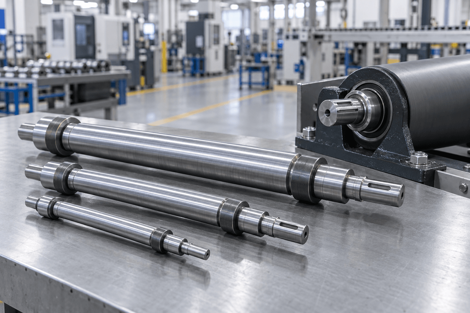 Custom roller shafts and roller end assembly for OEM production