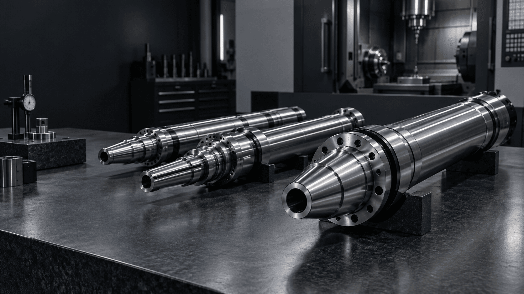 Custom precision spindle shafts manufactured by Topshaft