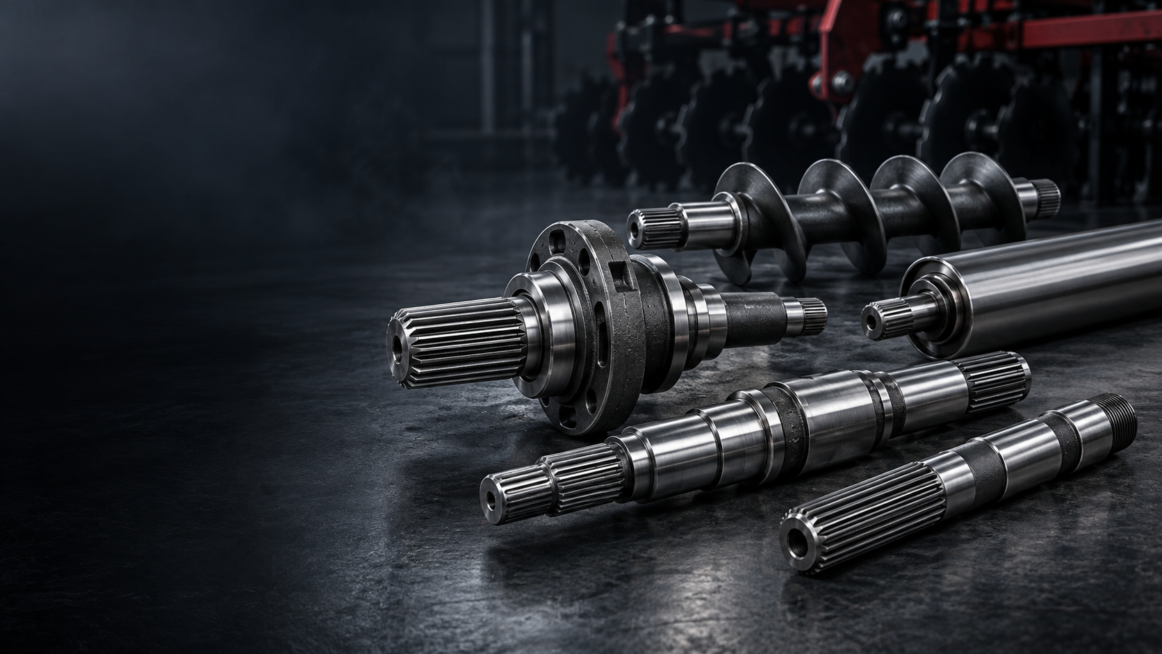 Custom agricultural machinery shafts manufactured by TOPSHAFT