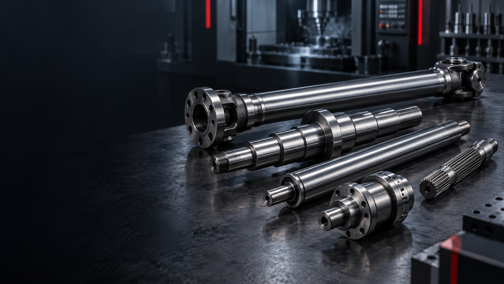 Custom industrial machinery shafts manufactured by TOPSHAFT