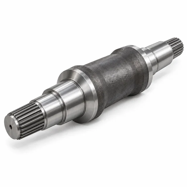 Alloy steel forged shafts with machined journals and functional end features