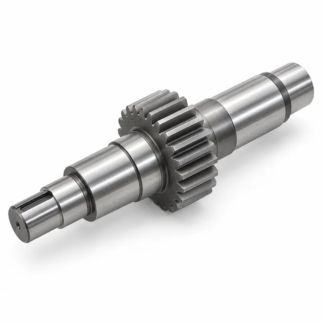 Alloy steel gear shafts with machined journals and functional end features