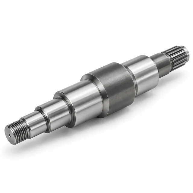 Alloy steel stepped shafts with machined journals and functional end features